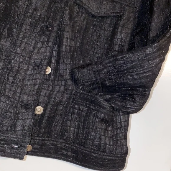 Gorgeous Ruby Rd short black textured 3/4 sleeve jacket (10) EUC! - Picture 3 of 16